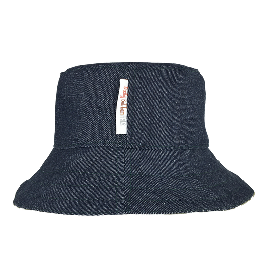 Denim-Khaki Dot https://dustybottomhats.myshopify.com/products/denim-khaki-dot Our Hats are made from locally sourced materials. Handmade to give quality assurance and perfect fit for all sizes. Using All Cotton for easy care and long lasting protection against the harsh suns during outside activity.