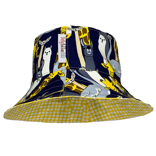 Tall Giraffe  https://dustybottomhats.myshopify.com/products/animals  Our Hats are made from locally sourced materials. Handmade to give quality assurance and perfect fit for all sizes. Using All Cotton for easy care and long lasting protection against the harsh suns during outside activity.