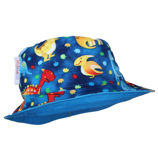 Dino in Space  https://dustybottomhats.myshopify.com/products/dino-in-space  Our Hats are made from locally sourced materials. Handmade to give quality assurance and perfect fit for all sizes. Using All Cotton for easy care and long-lasting protection against the harsh suns during outside activity. Sizes Baby | 39cm - New Born- 4Months XXS | 44cm - 4M - 6M XS | 50cm - 6M- 1 year S | 52cm - 1 - …