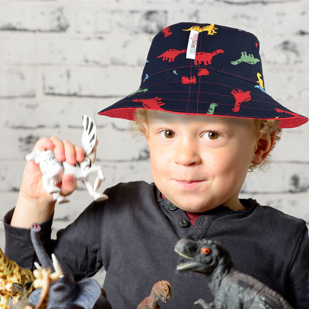 Dinosaurs  https://dustybottomhats.myshopify.com/products/dinosaurs  Our Hats are made from locally sourced materials. Handmade to give quality assurance and perfect fit for all sizes. Using All Cotton for easy care and long lasting protection against the harsh suns during outside activity.